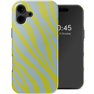 Selencia Vivid Backcover met MagSafe voor de Apple iPhone 16 - Zebra Winter Sky Titanium Yellow Meerkleurig