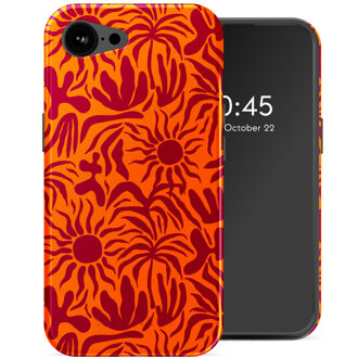 Selencia Vivid Backcover met MagSafe voor de Apple iPhone 16e - Tropical Vibes Apricot Meerkleurig