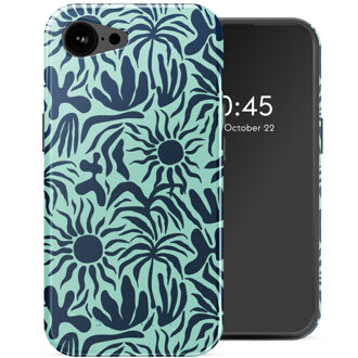 Selencia Vivid Backcover met MagSafe voor de Apple iPhone 16e - Tropical Vibes Light Blue Meerkleurig