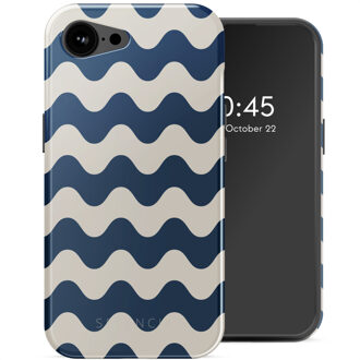 Selencia Vivid Backcover met MagSafe voor de Apple iPhone 16e - Wave Vibes Classic Blue Meerkleurig