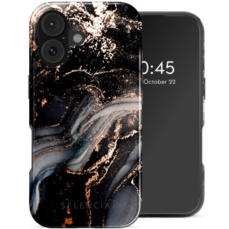 Selencia Vivid Backcover met MagSafe voor de Apple iPhone 17 - Chic Marble Black Meerkleurig