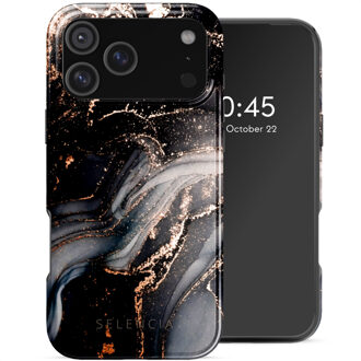 Selencia Vivid Backcover met MagSafe voor de Apple iPhone 17 Pro Max - Chic Marble Black Meerkleurig