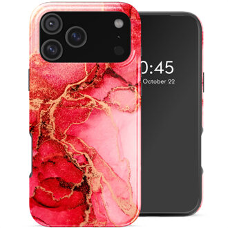 Selencia Vivid Backcover met MagSafe voor de Apple iPhone 17 Pro Max - Rosy Marble Meerkleurig