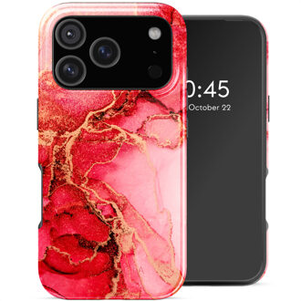 Selencia Vivid Backcover met MagSafe voor de Apple iPhone 17 Pro - Rosy Marble Meerkleurig