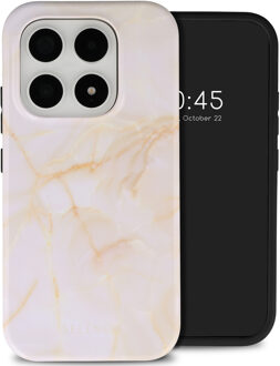 Selencia Vivid Backcover met MagSafe voor de Xiaomi 17 - Golden Beige Marble Meerkleurig