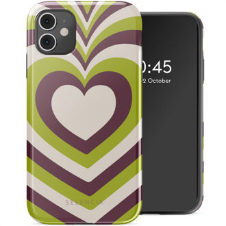 Selencia Vivid Backcover voor de Apple iPhone 11 - Double Hearts Plum Fern Meerkleurig