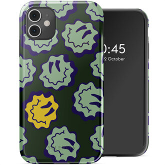 Selencia Vivid Backcover voor de Apple iPhone 11 - Wavy Smiley Green Meerkleurig