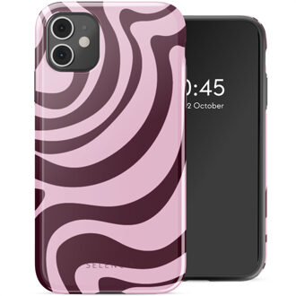 Selencia Vivid Backcover voor de Apple iPhone 11 - Wavy Swirl Pink Plum Meerkleurig