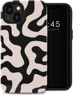 Selencia Vivid Backcover voor de Apple iPhone 13 - Art Wave Black Meerkleurig