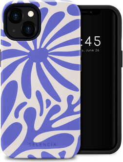 Selencia Vivid Backcover voor de Apple iPhone 13 - Modern Bloom Sapphire Blue Meerkleurig