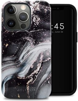 Selencia Vivid Backcover voor de Apple iPhone 13 Pro - Chic Marble Black Meerkleurig
