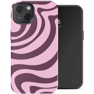 Selencia Vivid Backcover voor de Apple iPhone 13 - Wavy Swirl Pink Plum Meerkleurig