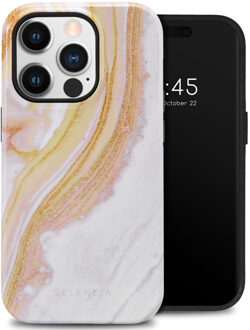 Selencia Vivid Backcover voor de Apple iPhone 14 Pro - Chic Marble Gold Meerkleurig