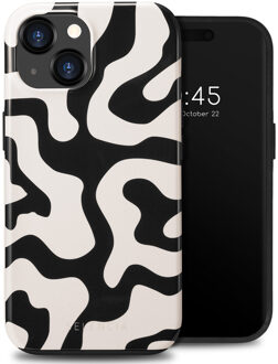 Selencia Vivid Backcover voor de Apple iPhone 15 - Art Wave Black Meerkleurig