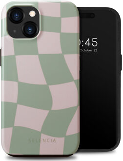 Selencia Vivid Backcover voor de Apple iPhone 15 - Groovy Sage Green Meerkleurig
