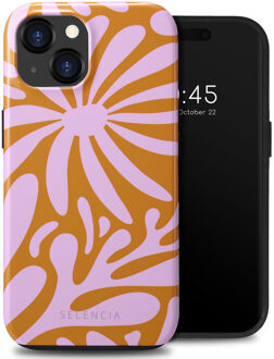 Selencia Vivid Backcover voor de Apple iPhone 15 - Modern Bloom Pink Meerkleurig