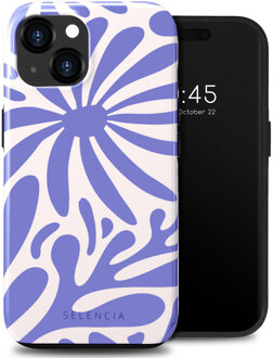 Selencia Vivid Backcover voor de Apple iPhone 15 - Modern Bloom Sapphire Blue Meerkleurig