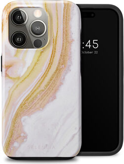 Selencia Vivid Backcover voor de Apple iPhone 15 Pro - Chic Marble Gold Meerkleurig