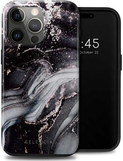 Selencia Vivid Backcover voor de Apple iPhone 15 Pro Max - Chic Marble Black Meerkleurig