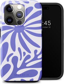 Selencia Vivid Backcover voor de Apple iPhone 15 Pro - Modern Bloom Sapphire Blue Meerkleurig