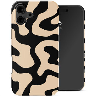 Selencia Vivid Backcover voor de Apple iPhone 16 - Art Wave Black Meerkleurig
