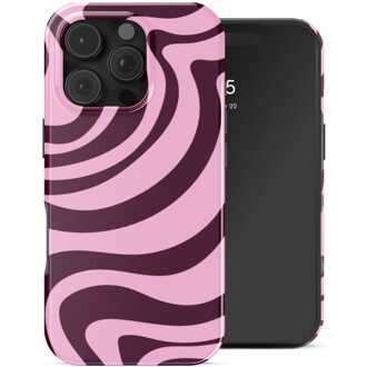 Selencia Vivid Backcover voor de Apple iPhone 16 Pro - Wavy Swirl Pink Plum Meerkleurig