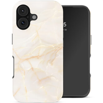 Selencia Vivid Backcover voor de Apple iPhone 17 - Golden Beige Marble Meerkleurig