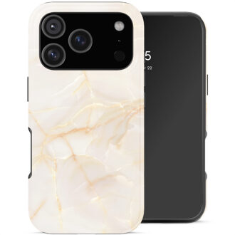 Selencia Vivid Backcover voor de Apple iPhone 17 Pro Max - Golden Beige Marble Meerkleurig