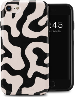 Selencia Vivid Backcover voor de Apple iPhone SE (2022 / 2020) / 8 / 7 / 6(s) - Art Wave Black Meerkleurig
