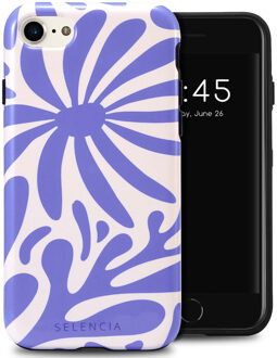 Selencia Vivid Backcover voor de Apple iPhone SE (2022 / 2020) / 8 / 7 / 6(s) - Modern Bloom Sapphire Blue Meerkleurig