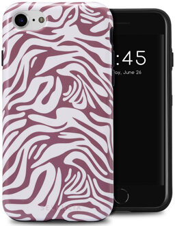 Selencia Vivid Backcover voor de Apple iPhone SE (2022 / 2020) / 8 / 7 / 6(s) - Trippy Swirl Dark Rose Meerkleurig