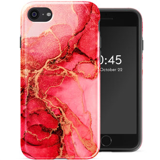 Selencia Vivid Backcover voor de Apple iPhone SE (2022 / 2020) / 8 / 7 - Rosy Marble Meerkleurig