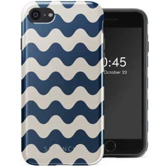 Selencia Vivid Backcover voor de Apple iPhone SE (2022 / 2020) / 8 / 7 - Wave Vibes Classic Blue Meerkleurig