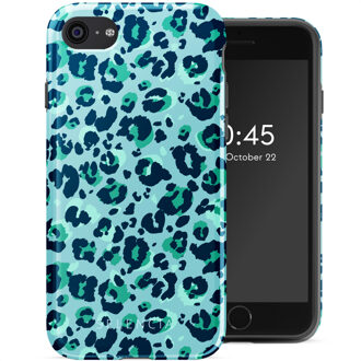 Selencia Vivid Backcover voor de Apple iPhone SE (2022 / 2020) / 8 / 7 - Wild Spots Light Blue Meerkleurig
