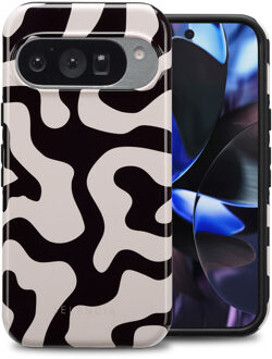 Selencia Vivid Backcover voor de Google Pixel 10 / 10 Pro - Art Wave Black Meerkleurig