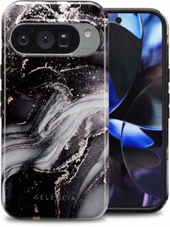 Selencia Vivid Backcover voor de Google Pixel 10 / 10 Pro - Chic Marble Black Meerkleurig