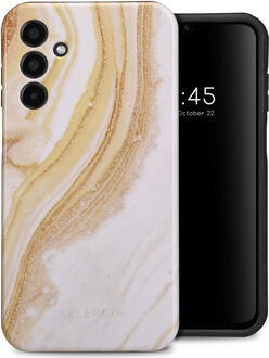 Selencia Vivid Backcover voor de Samsung Galaxy A15 (5G/4G) - Chic Marble Gold Meerkleurig