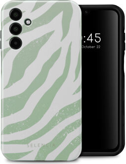 Selencia Vivid Backcover voor de Samsung Galaxy A15 (5G/4G) - Colorful Zebra Sage Green Meerkleurig