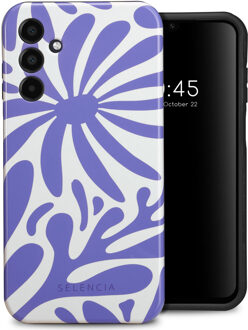 Selencia Vivid Backcover voor de Samsung Galaxy A15 (5G/4G) - Modern Bloom Sapphire Blue Meerkleurig