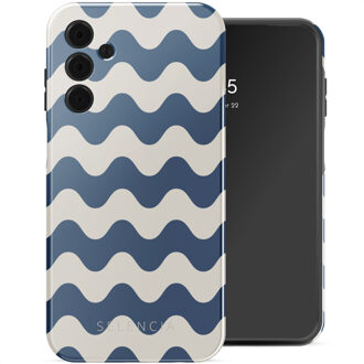 Selencia Vivid Backcover voor de Samsung Galaxy A15 (5G/4G) - Wave Vibes Classic Blue Meerkleurig
