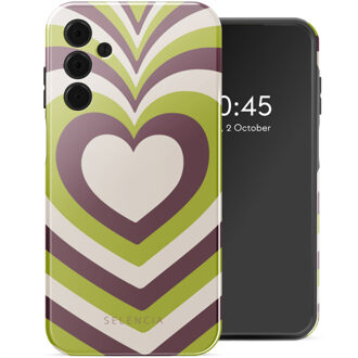Selencia Vivid Backcover voor de Samsung Galaxy A15 (5G) - Double Hearts Plum Fern Meerkleurig