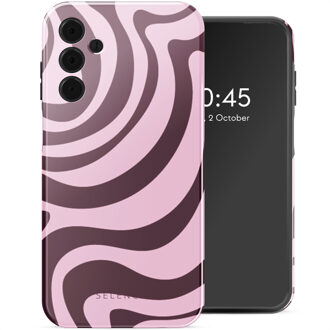Selencia Vivid Backcover voor de Samsung Galaxy A15 (5G) - Wavy Swirl Pink Plum Meerkleurig