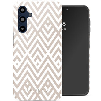 Selencia Vivid Backcover voor de Samsung Galaxy A16 - Beige Zigzag Meerkleurig