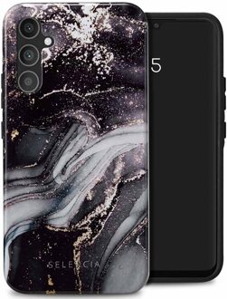 Selencia Vivid Backcover voor de Samsung Galaxy A34 (5G) - Chic Marble Black Meerkleurig