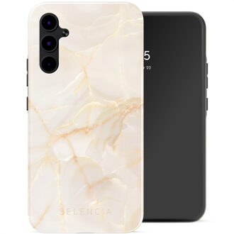 Selencia Vivid Backcover voor de Samsung Galaxy A34 (5G) - Golden Beige Marble Meerkleurig