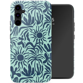 Selencia Vivid Backcover voor de Samsung Galaxy A34 (5G) - Tropical Vibes Light Blue Meerkleurig