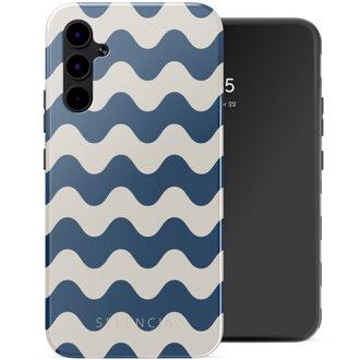 Selencia Vivid Backcover voor de Samsung Galaxy A34 (5G) - Wave Vibes Classic Blue Meerkleurig
