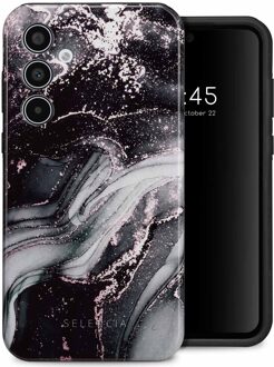 Selencia Vivid Backcover voor de Samsung Galaxy A35 - Chic Marble Black Meerkleurig