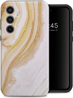 Selencia Vivid Backcover voor de Samsung Galaxy A35 - Chic Marble Gold Meerkleurig