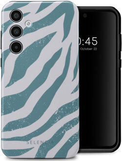 Selencia Vivid Backcover voor de Samsung Galaxy A35 - Colorful Zebra Pine Blue Meerkleurig